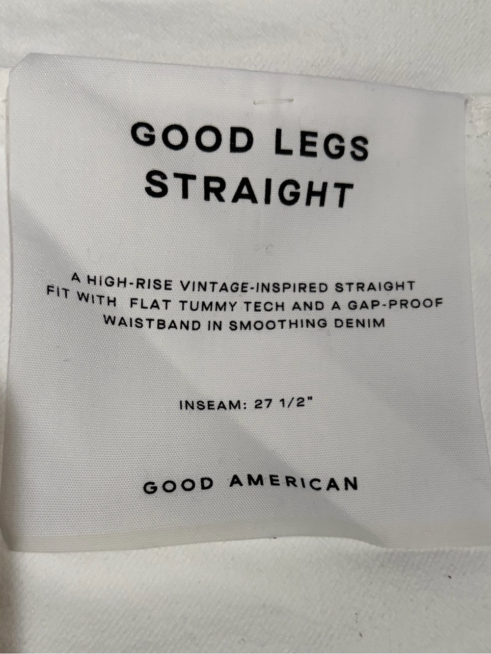 Good American White Straight-Leg Jeans with Price Tag - Picture 4 of 4